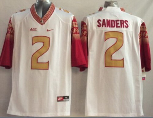 Florida State Seminoles #2 Deion Sanders 2014 White Limited Jerseys
